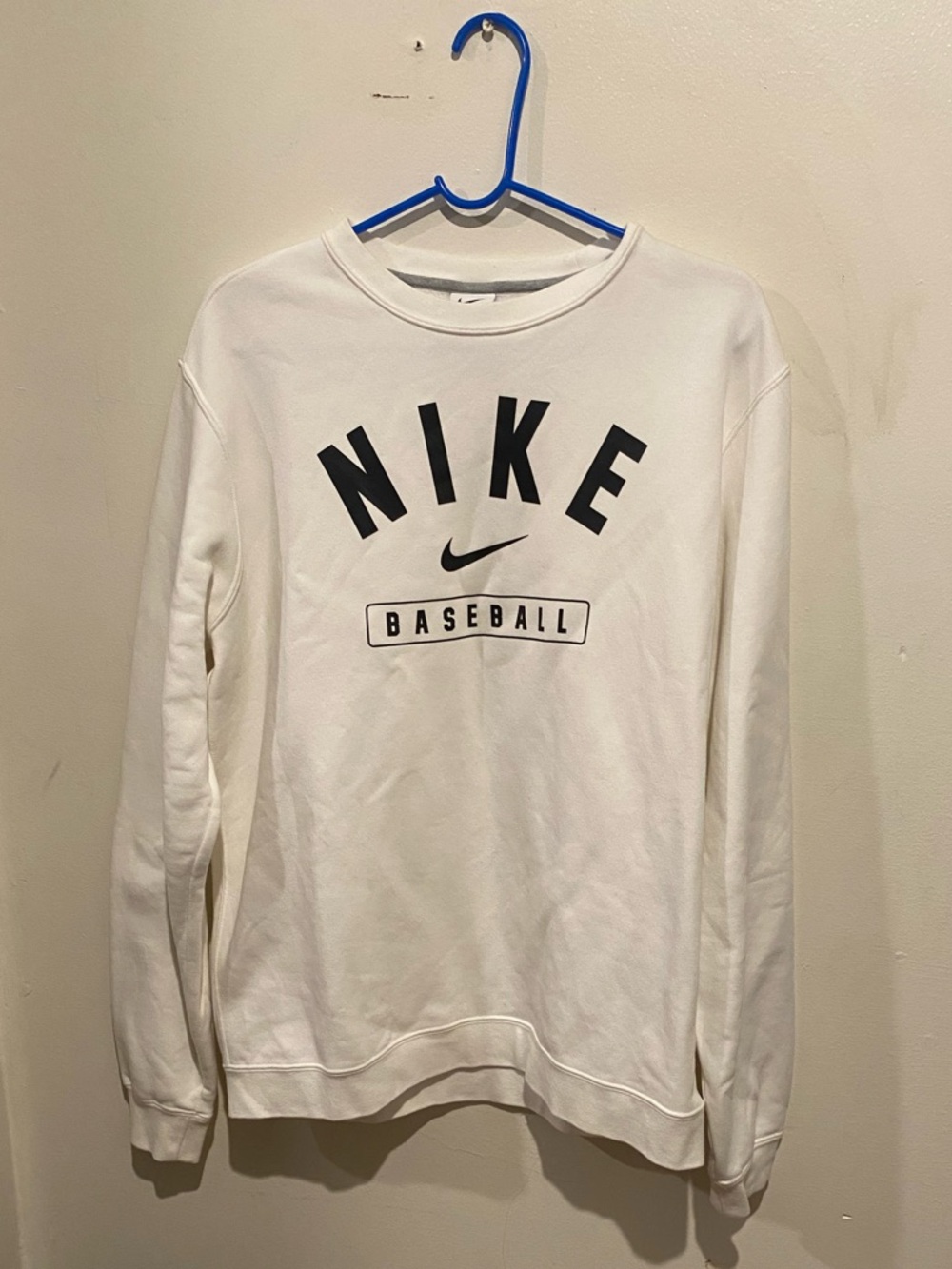 Nike White Crewneck Sweatshirt with Black Logo